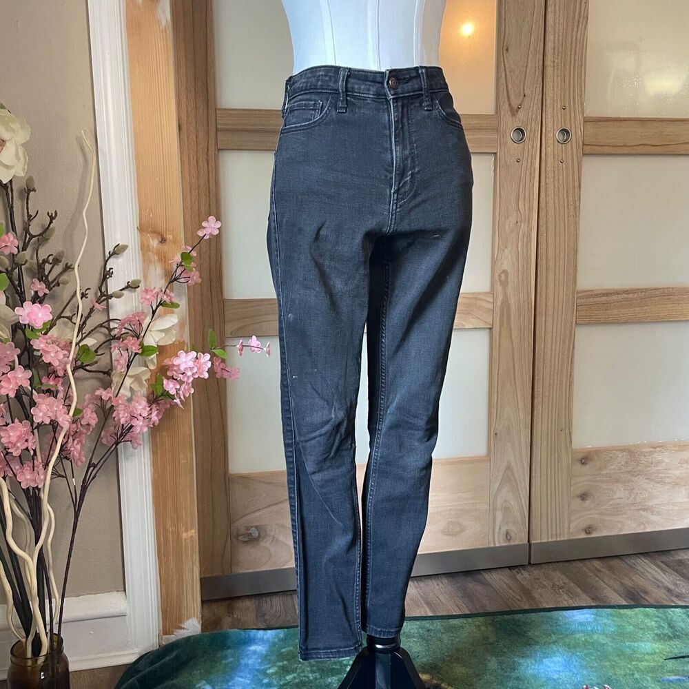 Hollister High Rise Super Skinny Jeans Womens 1S Black Denim W25 L28
